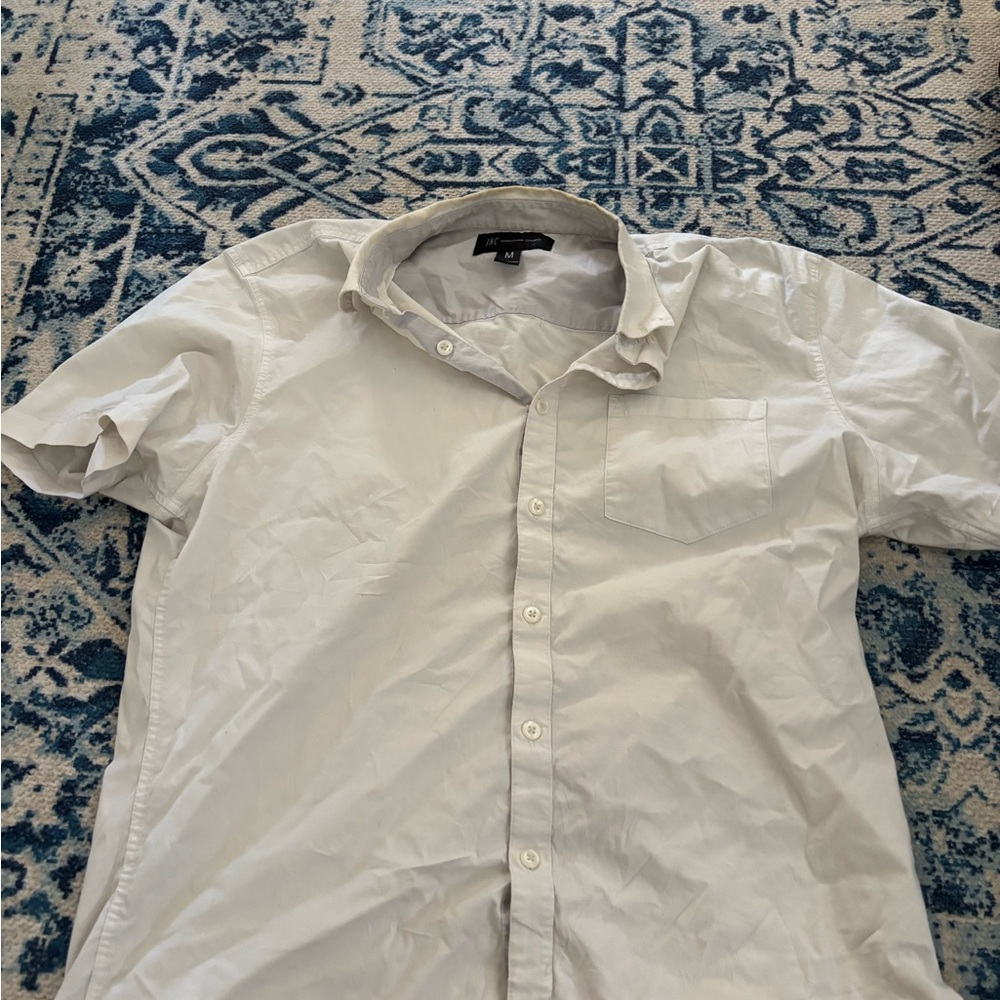 INC International Concepts Men's Casual White Button Down Shirt